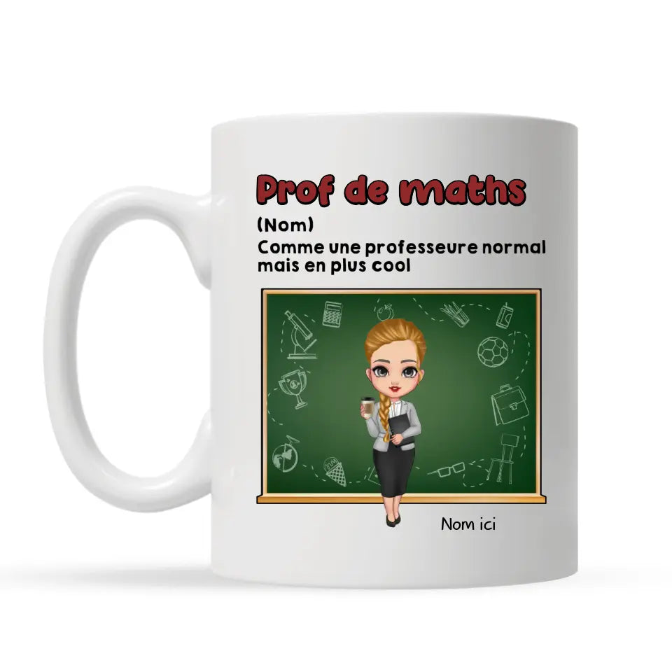 tasse personnalise pour professeure rentree scolaire 2023 comme un professeur normal mais en plus cool