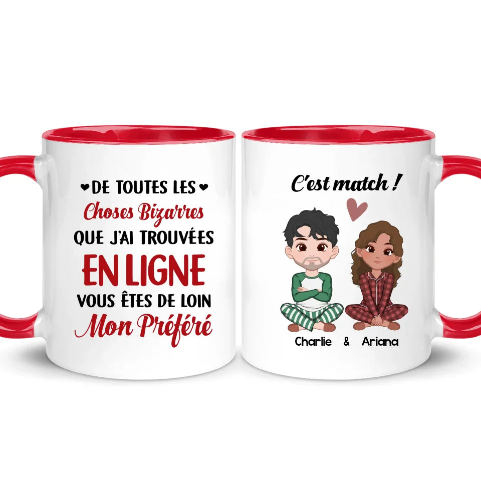 tasse personnalisee pour couple cest match