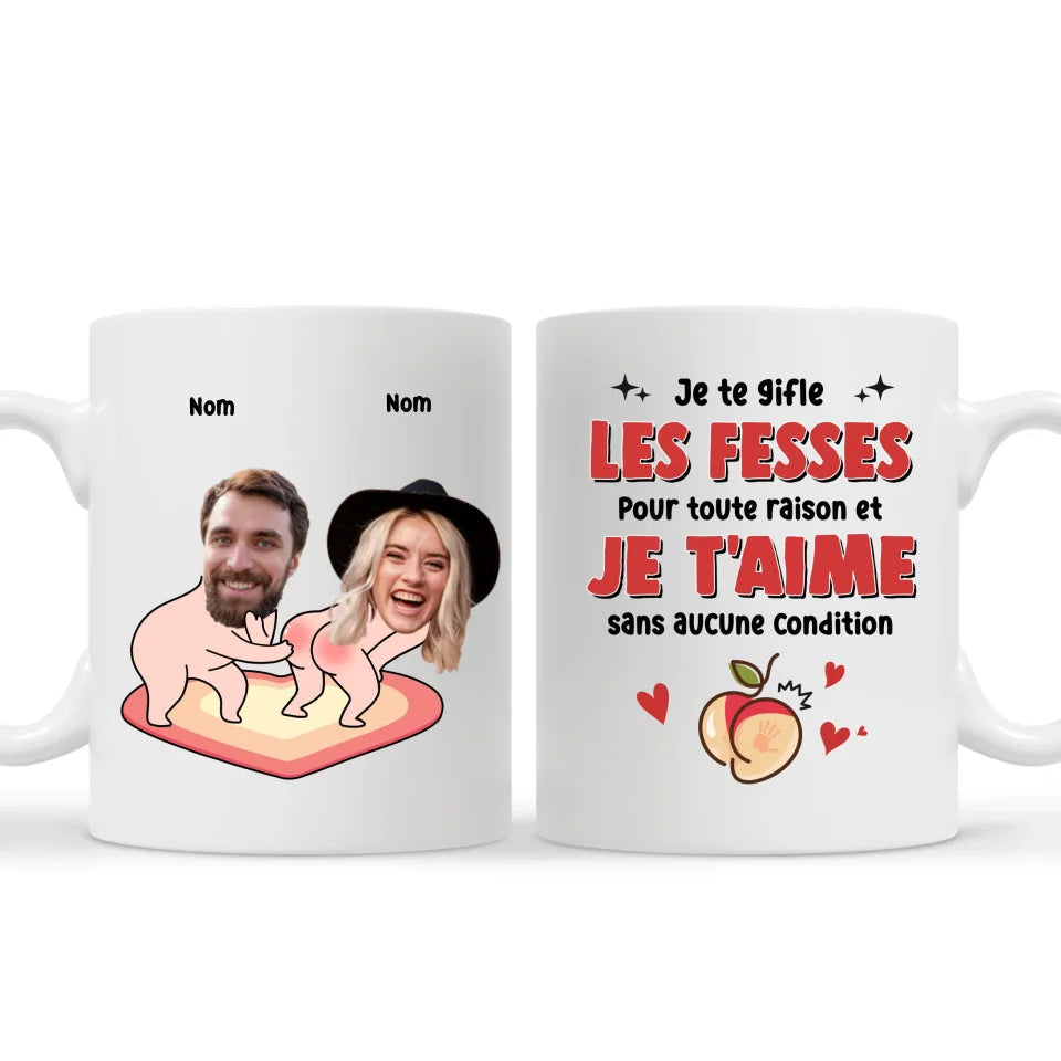 tasse personnalisee pour couple je te gifle les fesses pour toute raison