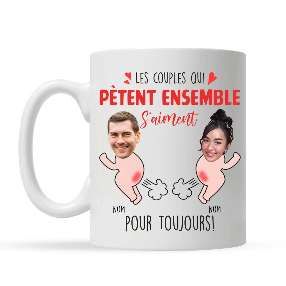 tasse personnalisee pour couple les couples qui petent ensemble saiment pour toujours