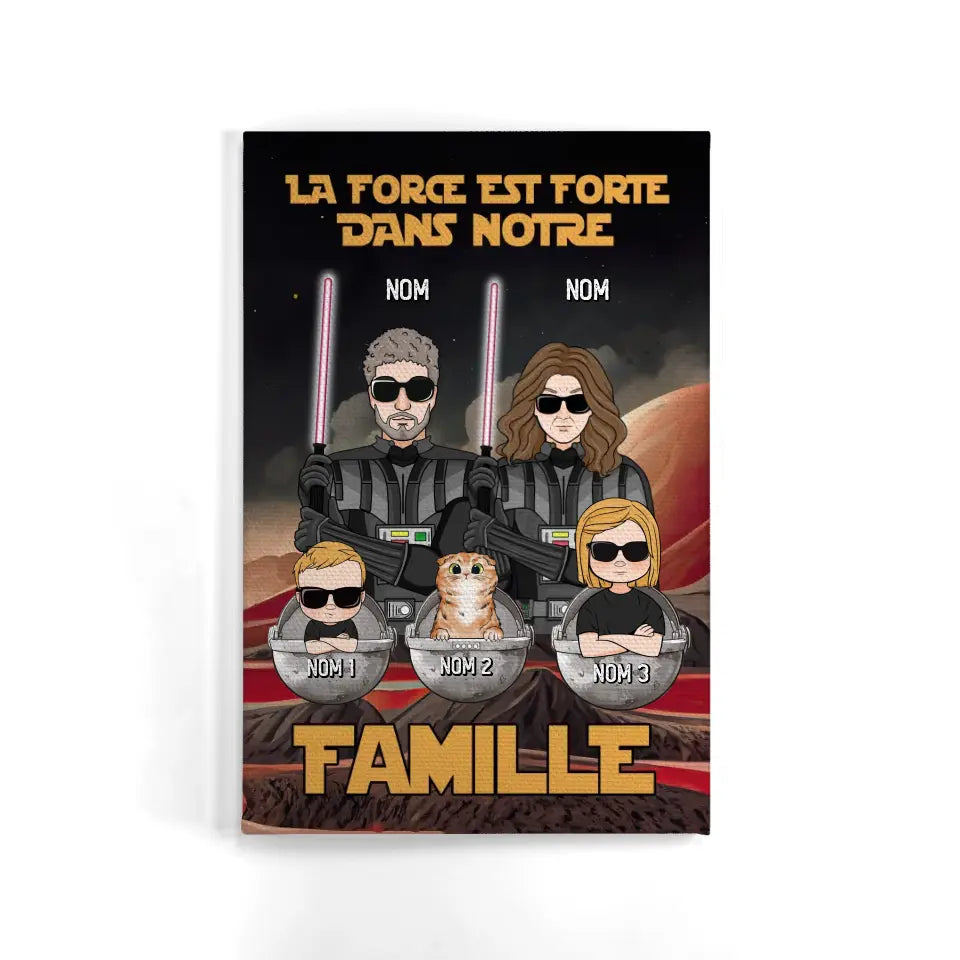 toile personnalisee pour famille cadeau personnalise pour famille la force est forte dans notre famille