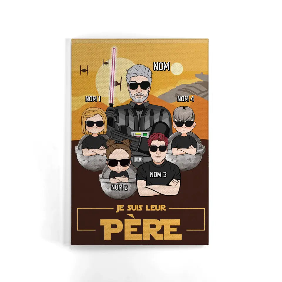 toile personnalisee pour pere cadeau personnalise pour papa je suis leur pere