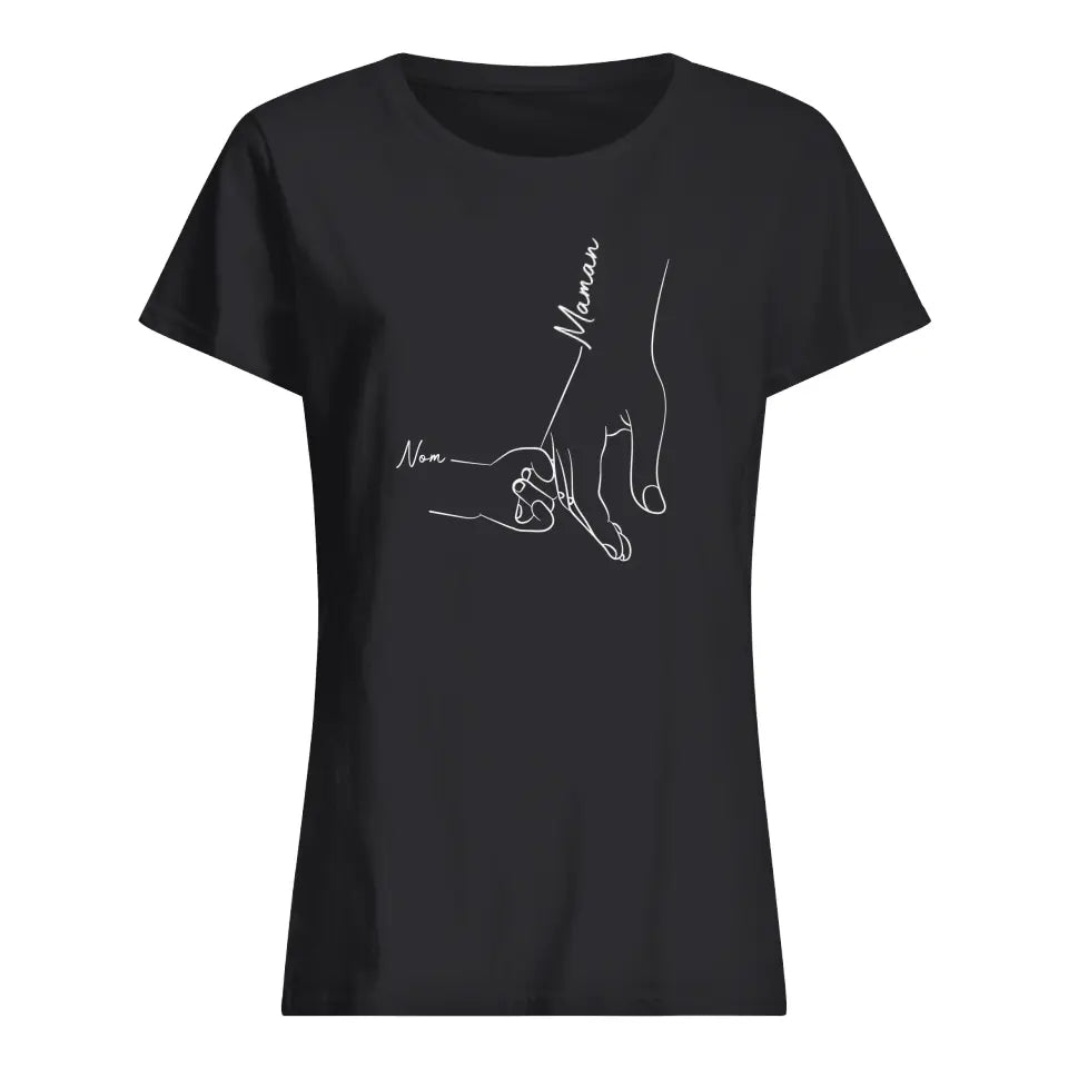 tshirt personnalise pour maman cadeau personnalise pour mere main maman et enfants t shirt noir