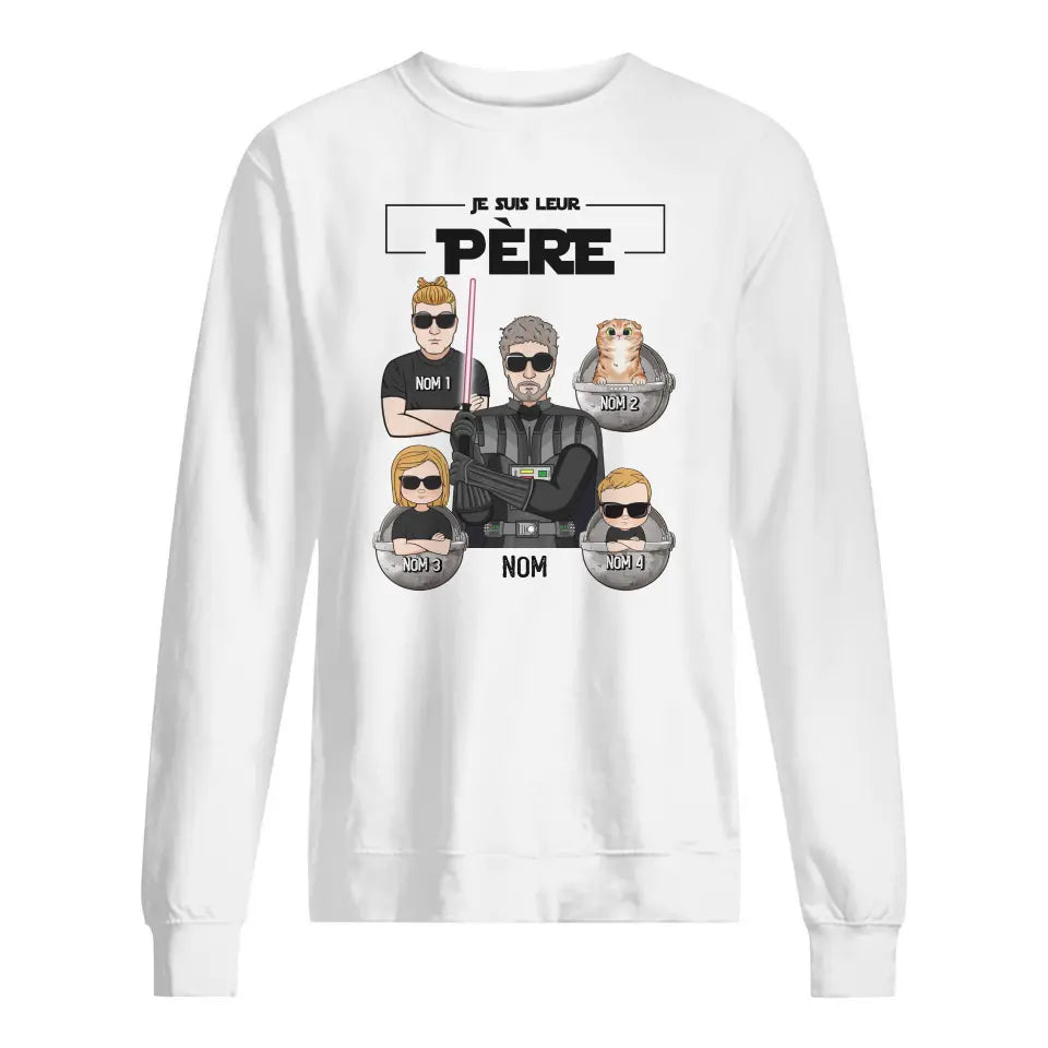 tshirt personnalise pour papa cadeau personnalise pour son pere je suis leur pere blanc