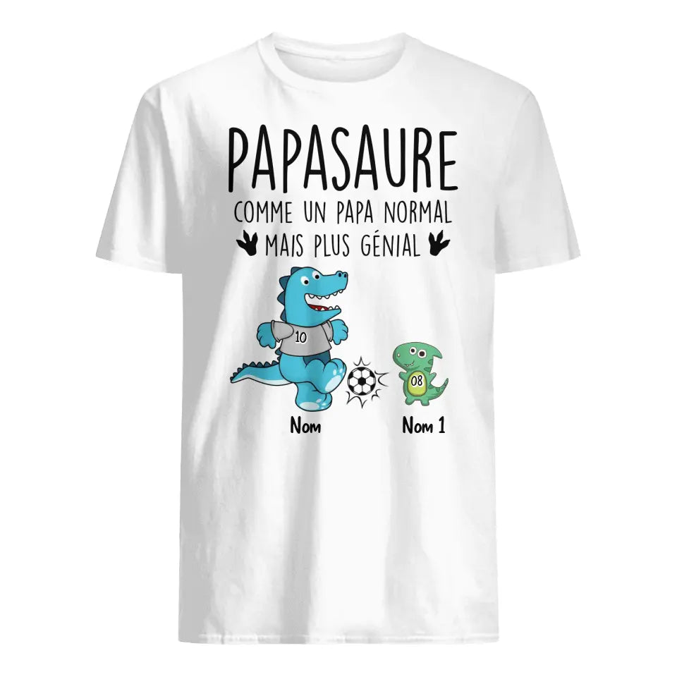 tshirt personnalise pourpapa cadeau personnalise pour pere papasaure joueur de foot