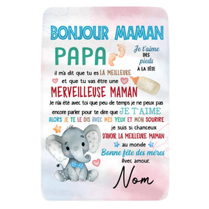 Couverture personnalisée pour Maman | Cadeau personnalisé pour Sa Mère | Bonne Fête Des Mères De La Part De Bébé