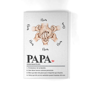 Toile personnalisée pour Papa | Cadeau personnalisé pour Son Père | Papa Protecteur De La Famille