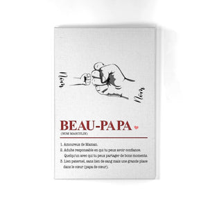 Toile personnalisée pour Papa | Cadeau personnalisé pour Son Père | Beau-Papa Lien Paternel Sans Lien De Sang