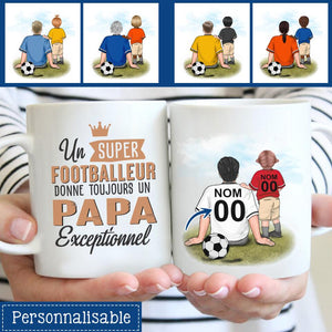 Tasse personnalisée pour Papa | Cadeau personnalisé pour Papa | Un Super Footballeur Donne Toujours Un Papa Exceptionnel