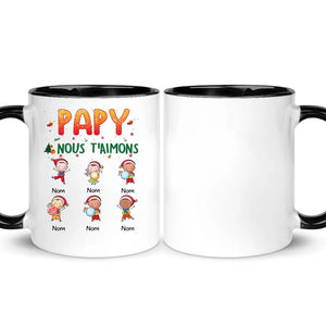 Mug personnalisé pour Papa Papi | Cadeau personnalisé pour Son Père Grandpère | Papa Nous t'aimons