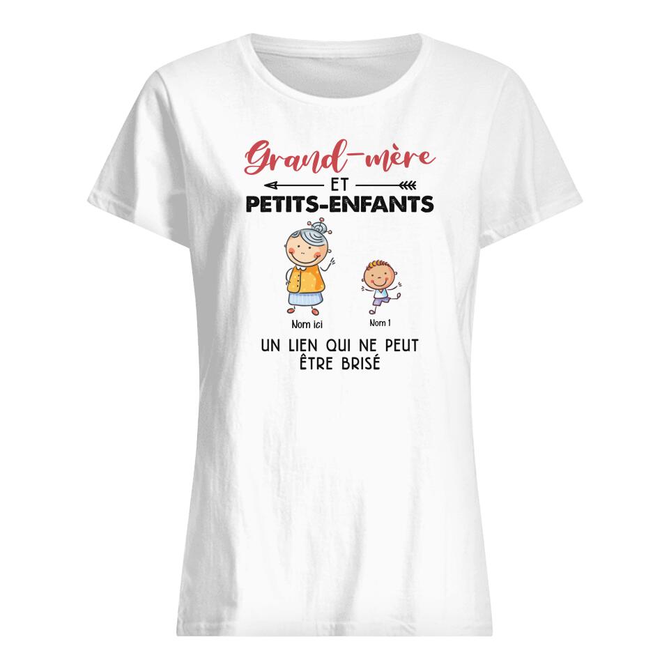 Yksilöllinen t-paita isoäidille | Henkilökohtainen lahja isoäidille | Isoäiti ja pojanpoika tai tyttärentytär Side, jota ei voi rikkoa