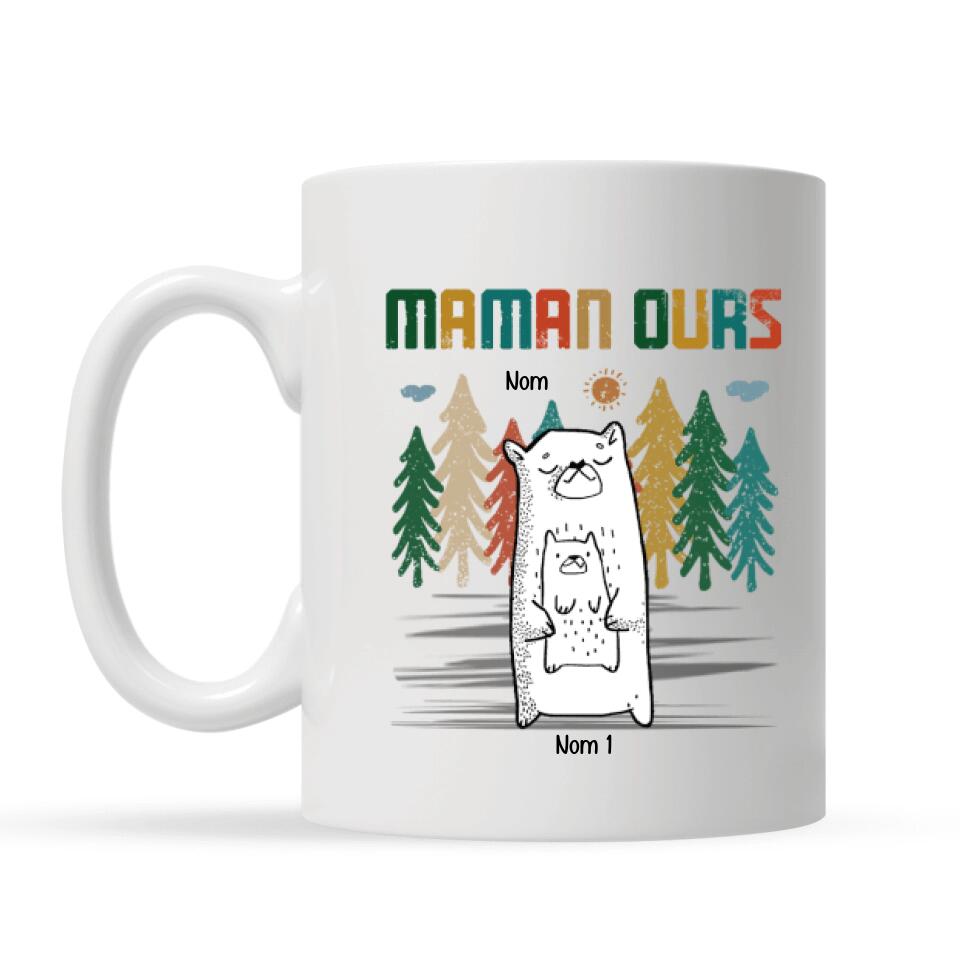 Mug personnalisé pour Maman | Cadeau personnalisé pour Sa Mère| Maman Ours