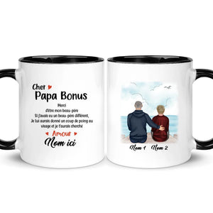 Tasse personnalisé pour Papa | Cadeau personnalisé pour Son Père | Cher Papa Bonus Merci D'être Mon Beau-Père