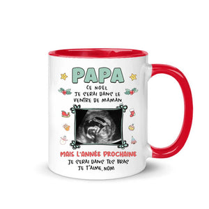 Mug personnalisé pour Papa | Cadeau personnalisé pour Son Père | Je serai dans le  ventre de maman