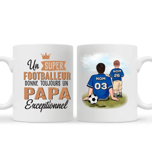 Tasse personnalisée pour Papa | Cadeau personnalisé pour Papa | Un Super Footballeur Donne Toujours Un Papa Exceptionnel