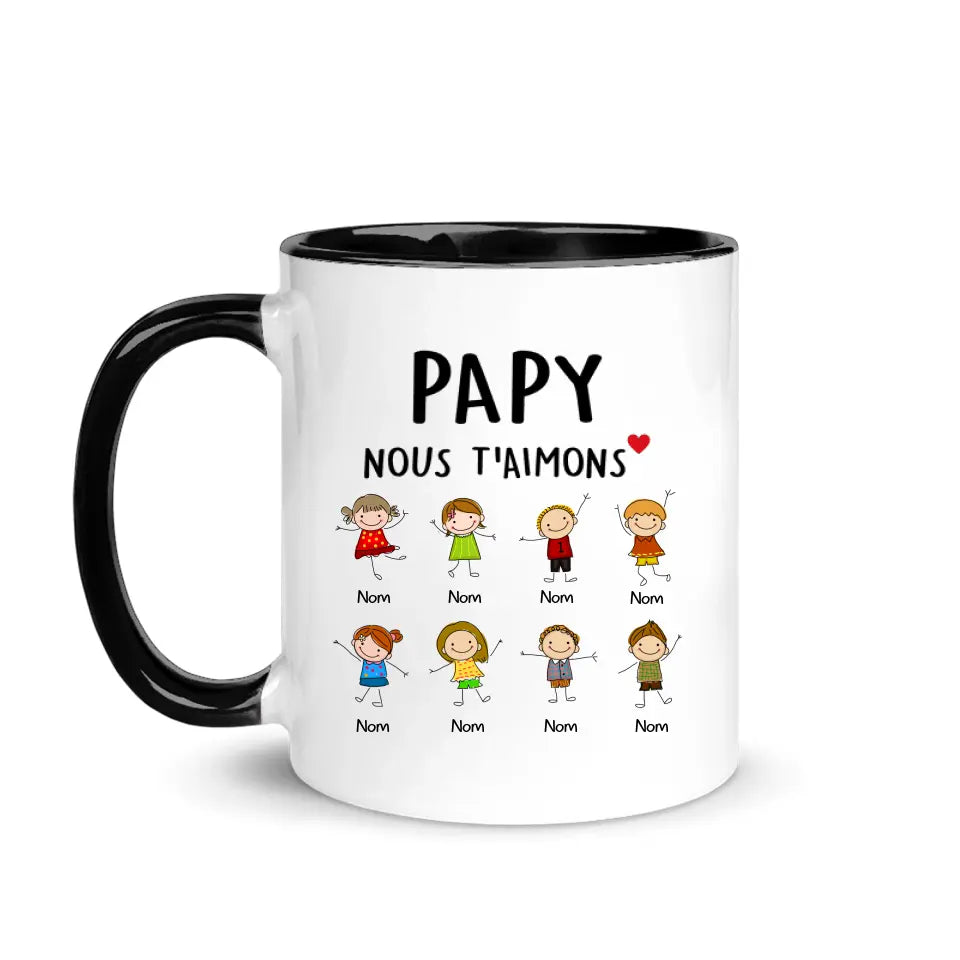 Mug Papy. Tasse personnalisable. Cadeau pour grand-père à personnaliser.  Texte et graphisme by Piou créations. Made in France -  France