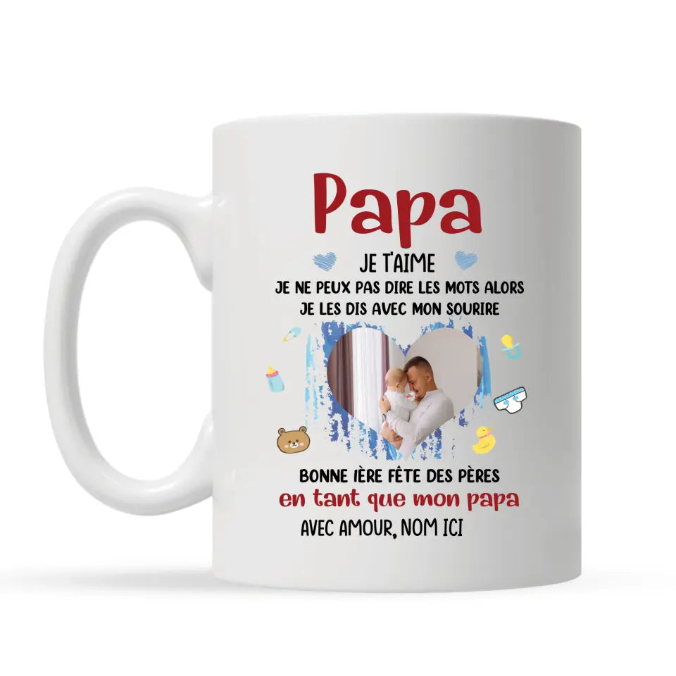 Tasse personnalisée pour Nouveau Papa | Cadeau personnalisé pour Nouveau Père | Bonne 1ère fête des pères en tant que Papa