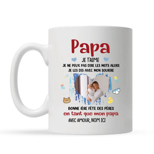 Tasse personnalisée pour Nouveau Papa | Cadeau personnalisé pour Nouveau Père | Bonne 1ère fête des pères en tant que Papa
