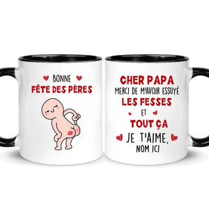 Tasse personnalisée pour Papa | Cadeau personnalisé pour Papa | Bonne fête des pères Merci de m'avoir essuyé