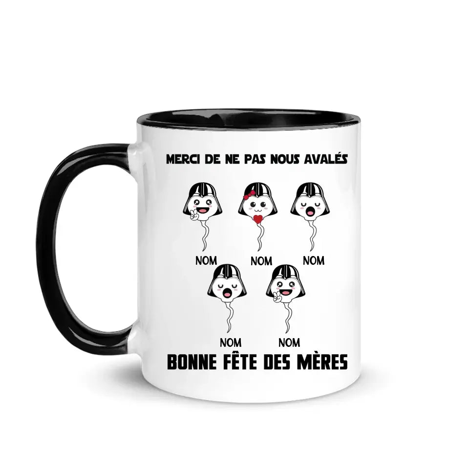 Tasse personnalisée pour Maman | Cadeau personnalisé pour Mère | Je suis ta Mère Merci de ne pas nous avalés Bonne fête des Mères