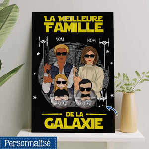 Toile personnalisée pour Famille | Cadeau personnalisé pour Famille | La meilleure famille de la galaxie