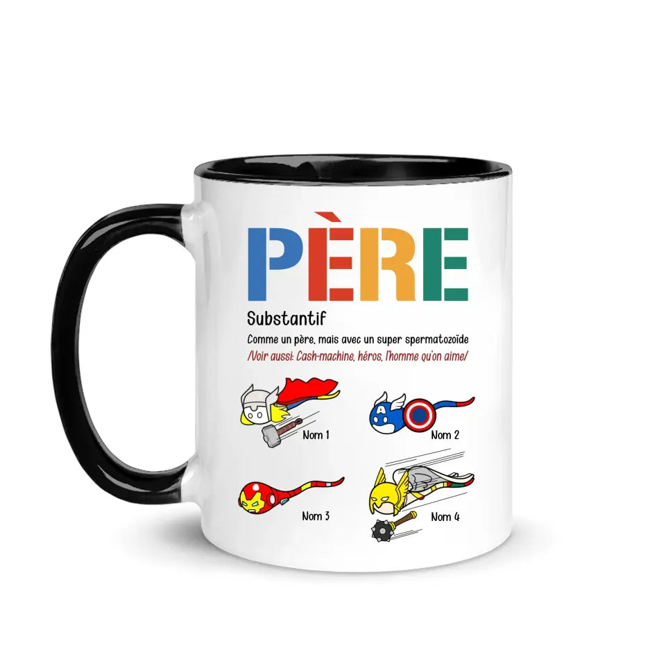 Tasse personnalisée pour Papa | Cadeau personnalisé pour Son Père | Som en far, men har super spermier