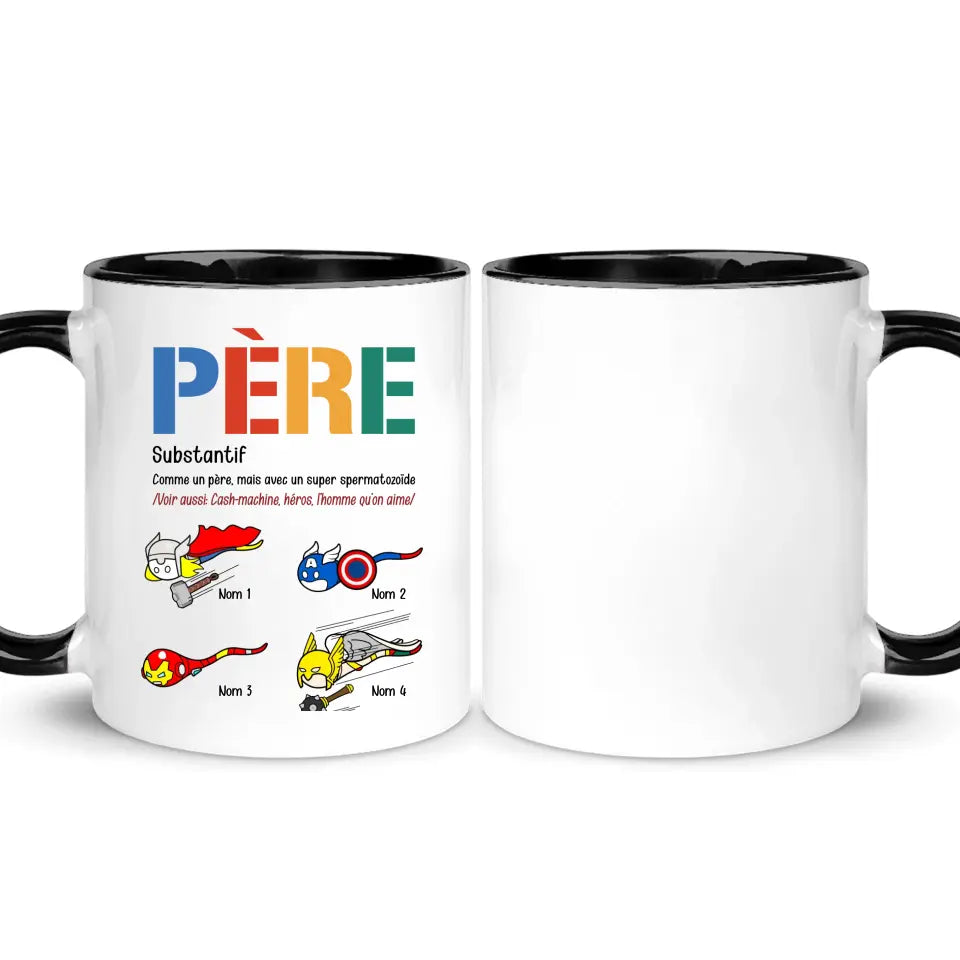 Tasse personnalisée pour Papa | Cadeau personnalisé pour Son Père | Som en far, men har super spermier