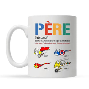 Tasse personnalisée pour Papa | Cadeau personnalisé pour Son Père | Som en far, men har super spermier