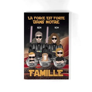 Toile personnalisée pour Famille | Cadeau personnalisé pour Famille | LA FORCE EST FORTE DANS NOTRE FAMILLE